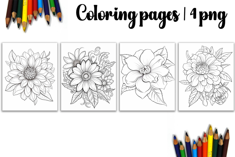 Summer flowers Design |Coloring pages