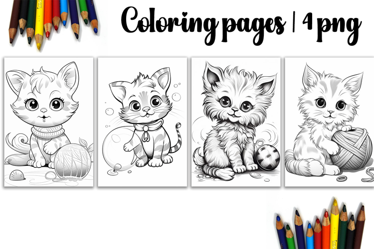 Cute animals Design |cat Coloring pages