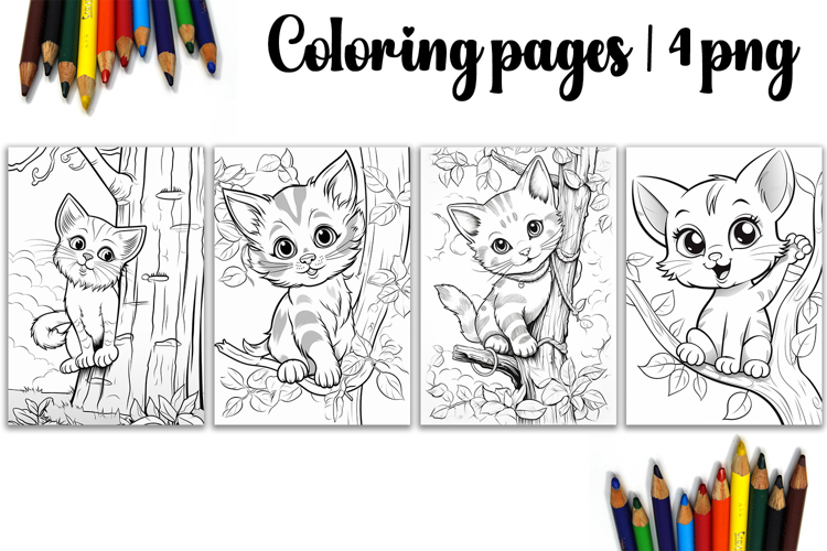 Cute animals Design |cat Coloring pages