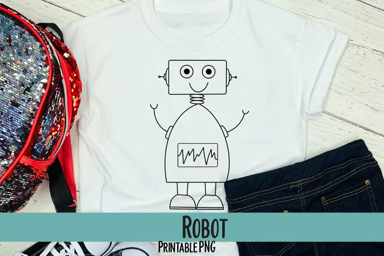 Coloring Robot Sublimation PNG