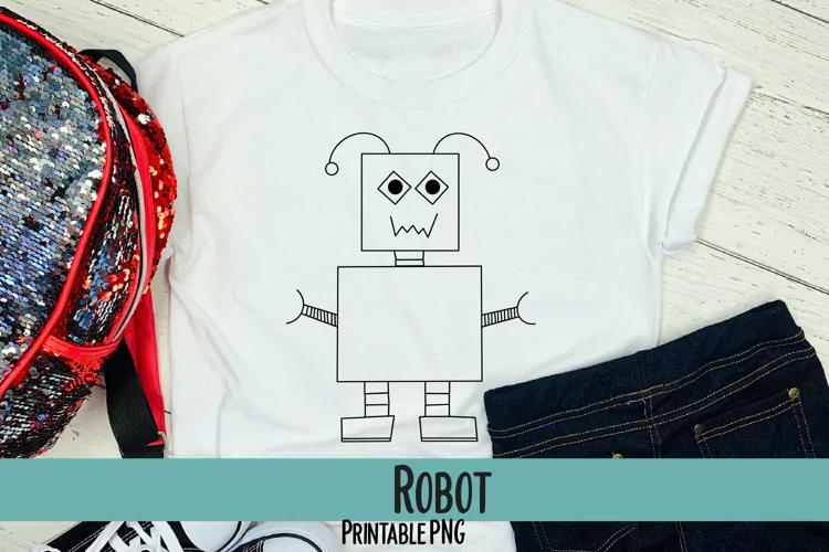 Coloring Robot Sublimation PNG