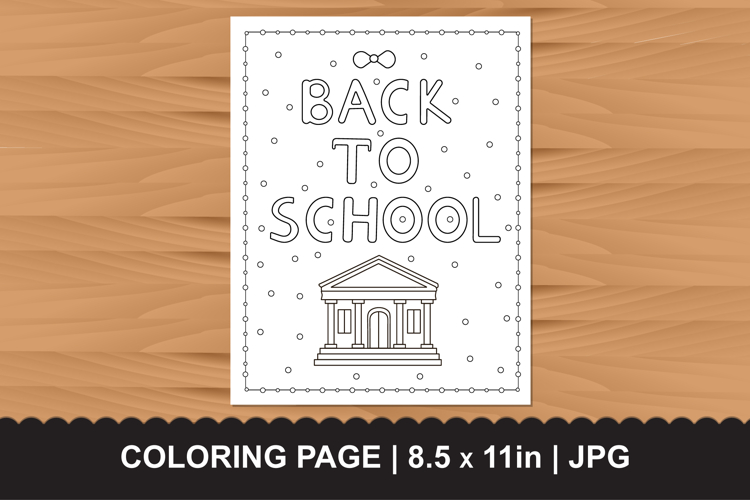 Back to School Coloring Page - Kids Education Activities