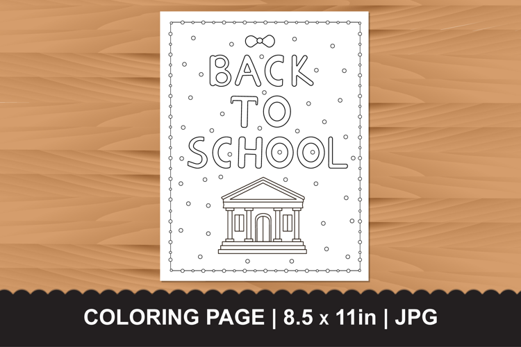 Back to School Coloring Page - Kids Education Activities