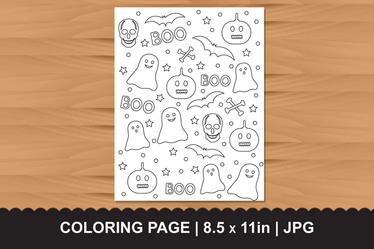 Cute Halloween Coloring Page JPG