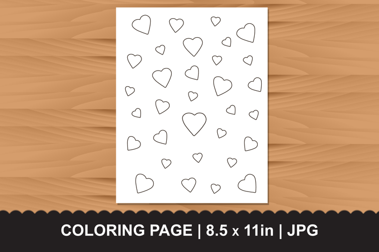 Simple Hearts Coloring Page