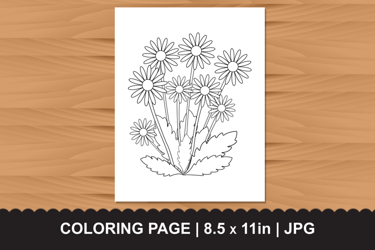 Beautiful Daisy Flower Bouquet Coloring Page