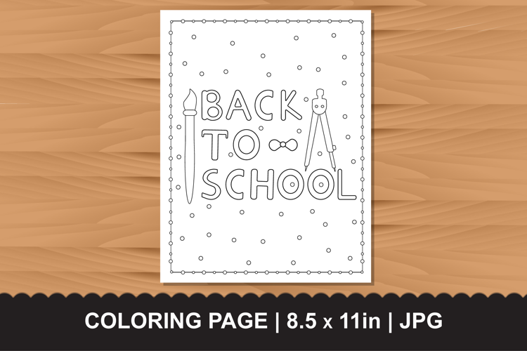 Back to School Coloring Page - Kids Education Activities