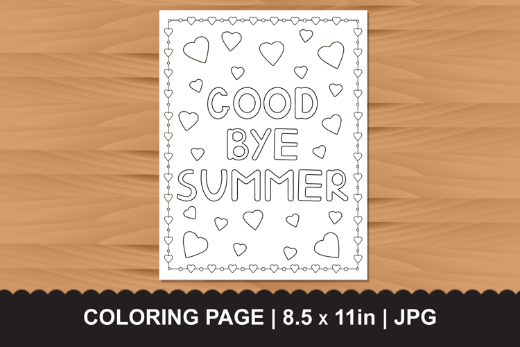 Goodbye Summer Word Coloring Page