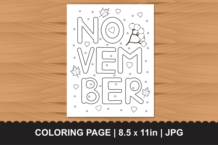 November Coloring Page Printable JPG
