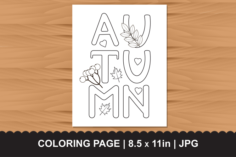Autumn Coloring Page Printable JPG