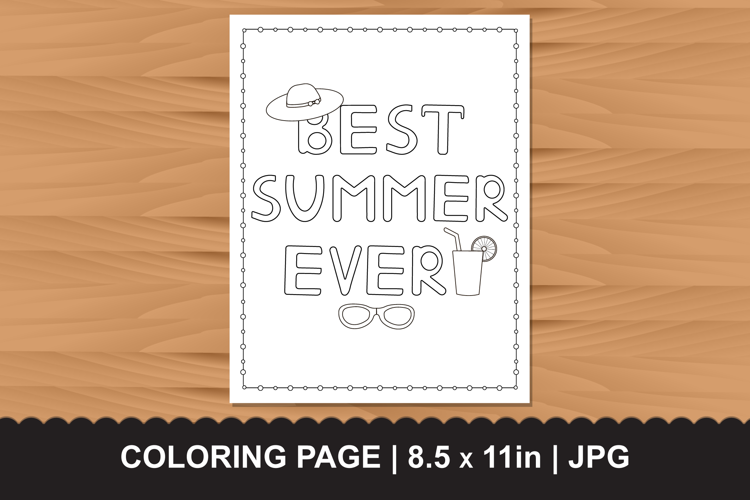 Best Summer Ever Word Coloring Page