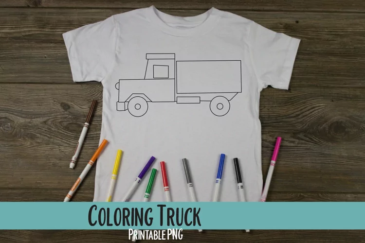 Coloring Truck Sublimation PNG