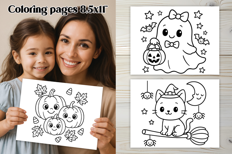 Halloween coloring page PNG, coloring book for kids