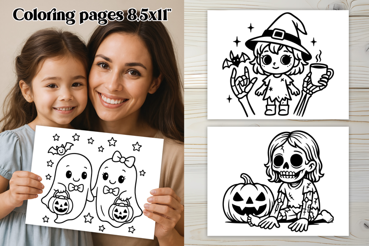 Halloween coloring page PNG, coloring book for kids