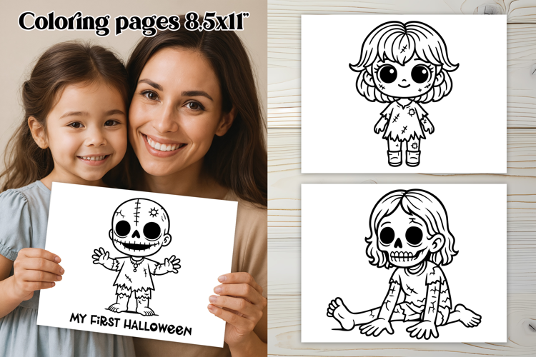 Halloween coloring page PNG, coloring book for kids