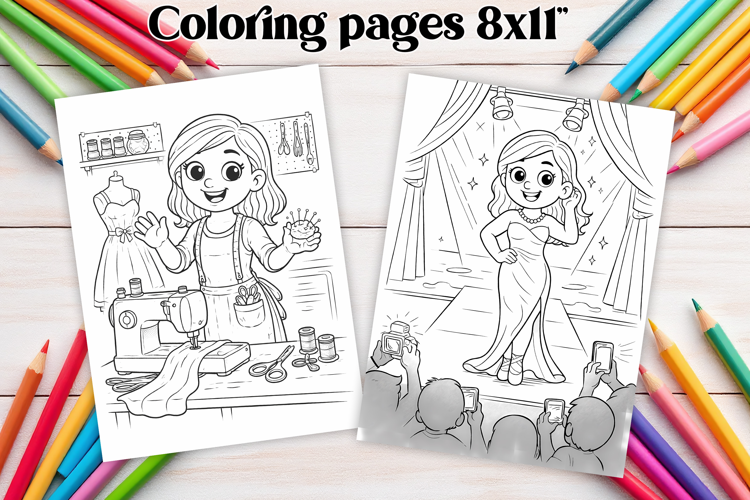 Professions coloring page PNG | Coloring book for kids PNG