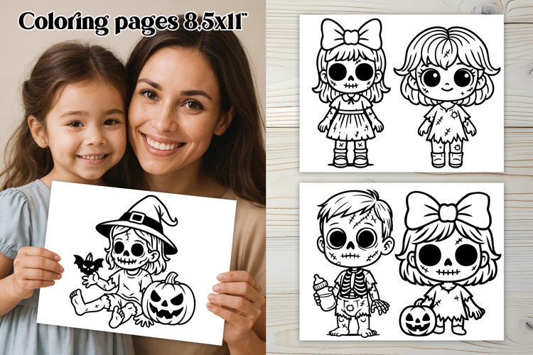 Halloween coloring page PNG, coloring book for kids