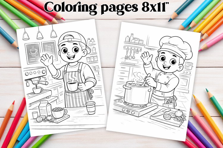 Professions coloring page PNG | Coloring book for kids PNG
