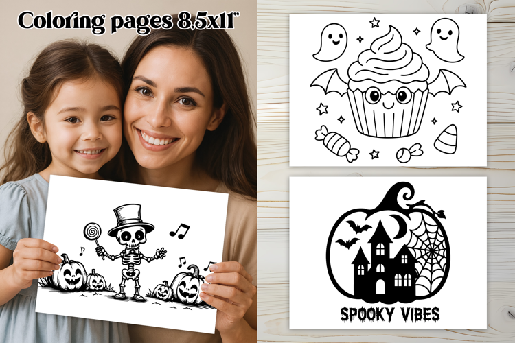 Halloween coloring page PNG, coloring book for kids