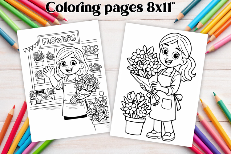 Professions coloring page PNG | Coloring book for kids PNG