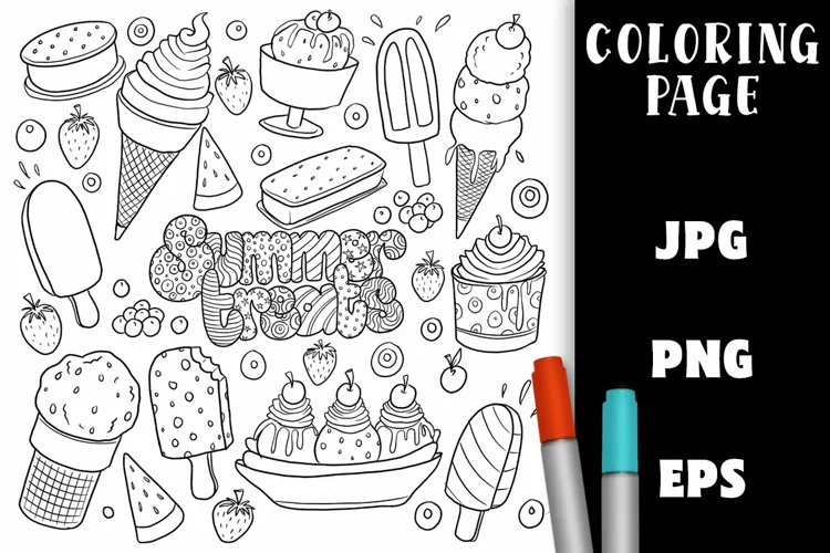 Coloring Page - Fun Summer Treats