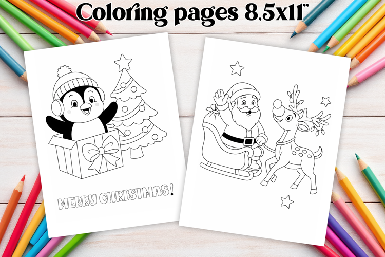 Chrismas coloring page PNG, coloring book for kids