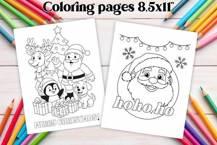 Chrismas coloring page PNG, coloring book for kids