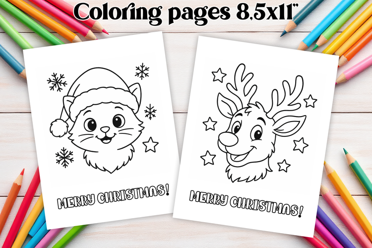 Chrismas coloring page PNG, coloring book for kids
