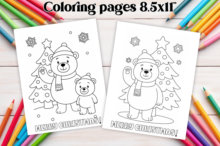 Chrismas coloring page PNG, coloring book for kids