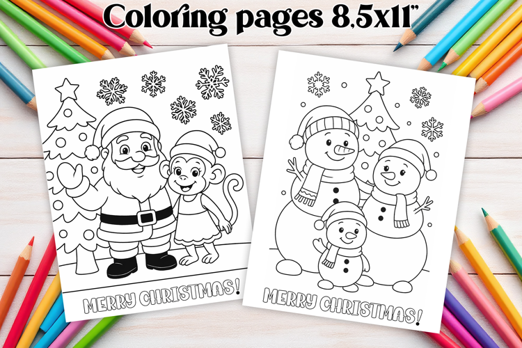 Chrismas coloring page PNG, coloring book for kids
