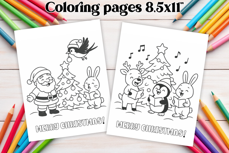 Chrismas coloring page PNG, coloring book for kids