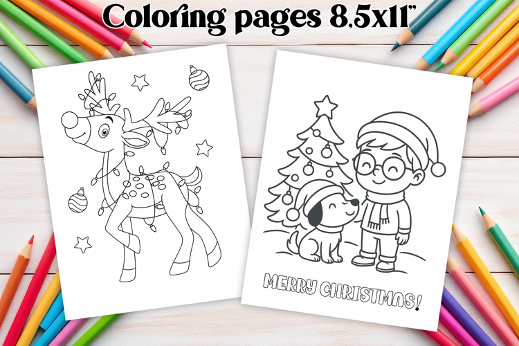 Chrismas coloring page PNG, coloring book for kids