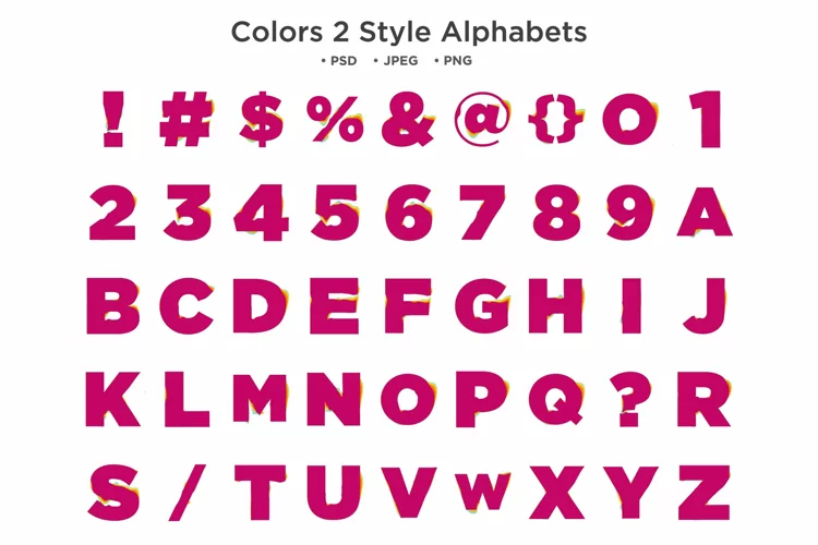 Colors 2 Style Alphabet Typography