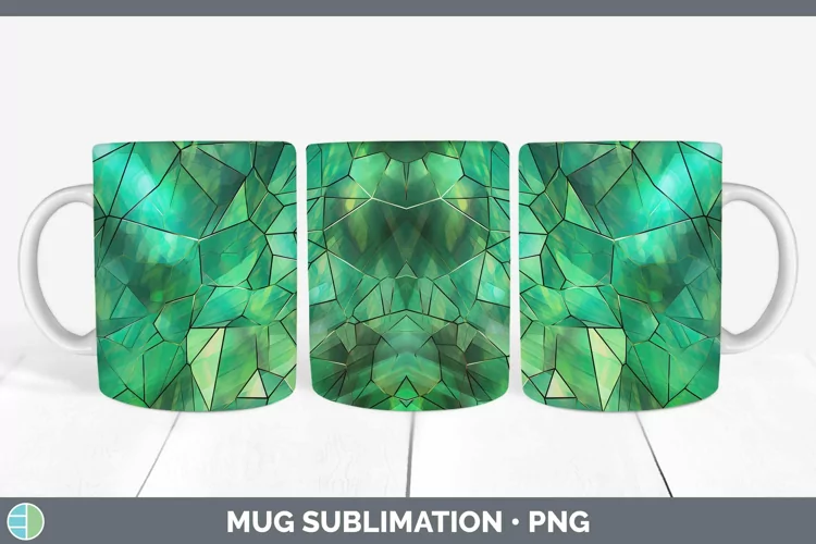Holographic Avocado Mug Wrap | Sublimation Coffee Cup Design
