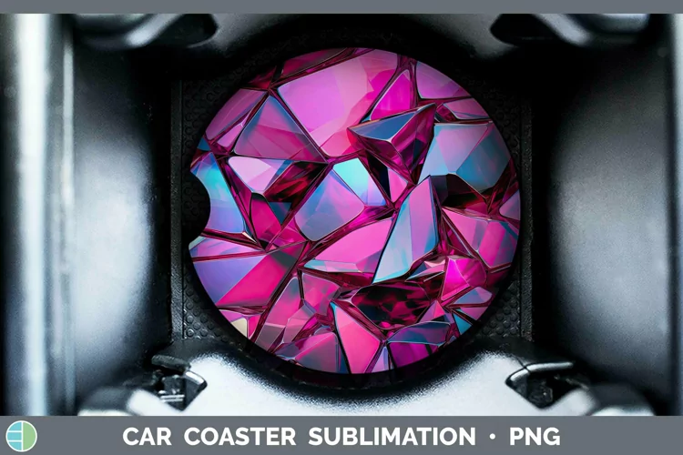 Holographic Berry Car Coaster | Sublimation Coaster Designs