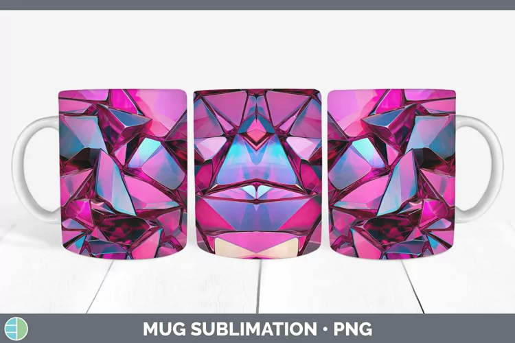 Holographic Berry Mug Wrap | Sublimation Coffee Cup Designs