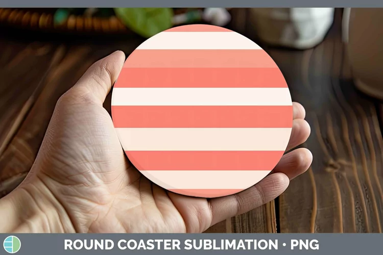 Stripe Berry Round Coaster Sublimation Coaster Designs