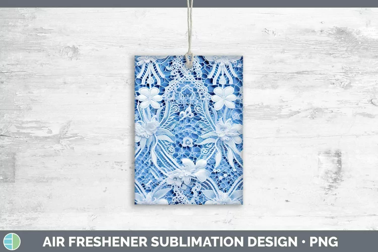 Lace Blue 01 Air Freshener | Sublimation Car Freshener Des