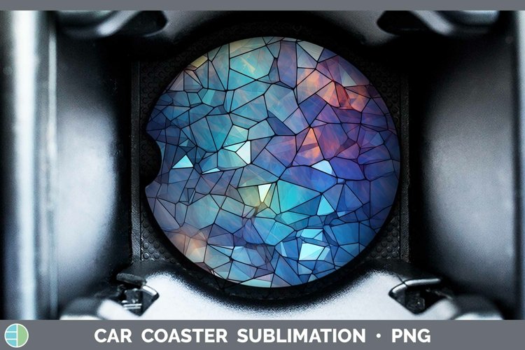 Holographic Blue Car Coaster | Sublimation Coaster Designs