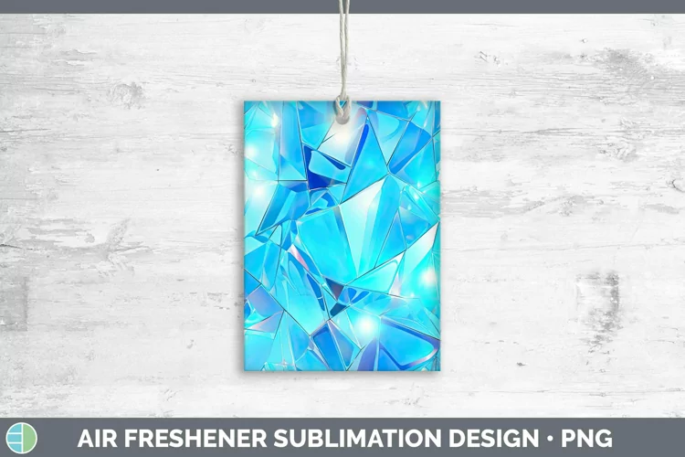 Holographic Cyan Air Freshener | Sublimation Car Freshener