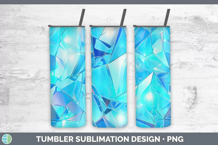 Holographic Cyan Tumbler | Sublimation Skinny Tumbler
