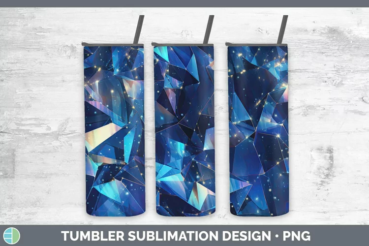 Holographic Dark Blue Tumbler | Sublimation Skinny Tumbler