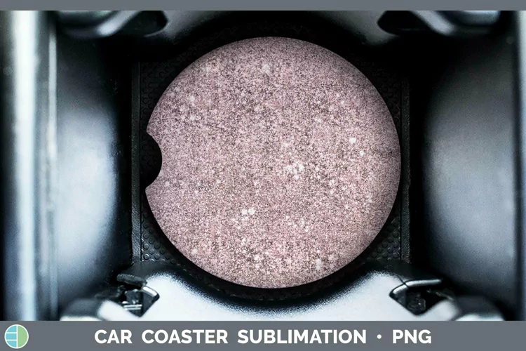 Pink Glitter Car Coaster Sublimation Coaster Designs