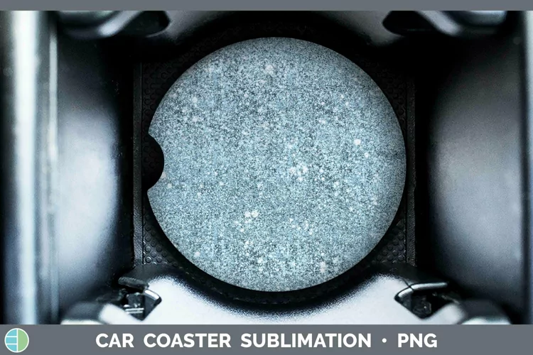 Blue Glitter Car Coaster Sublimation Coaster Designs