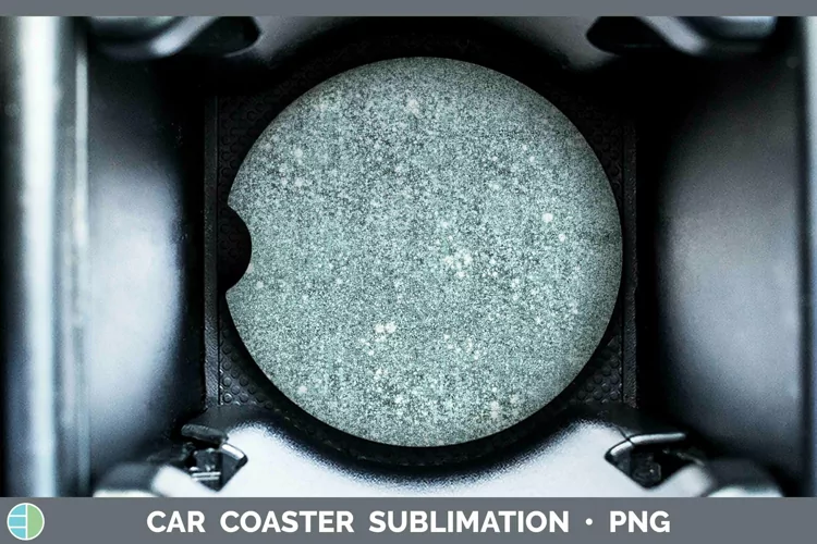 Cyan Glitter Car Coaster Sublimation Coaster Designs