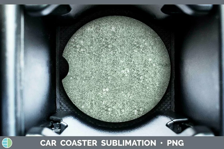 Green Glitter Car Coaster Sublimation Coaster Designs