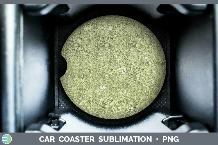 Green Glitter Car Coaster Sublimation Coaster Designs