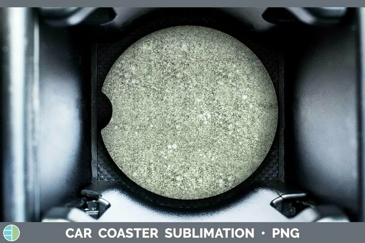 Green Glitter Car Coaster Sublimation Coaster Designs