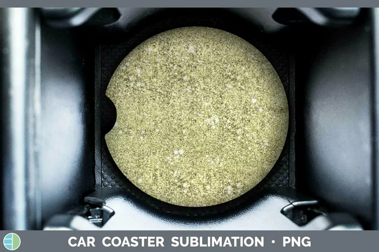 Yellow Glitter Car Coaster Sublimation Coaster Designs