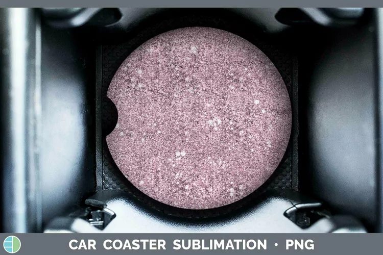 Pink Glitter Car Coaster Sublimation Coaster Designs